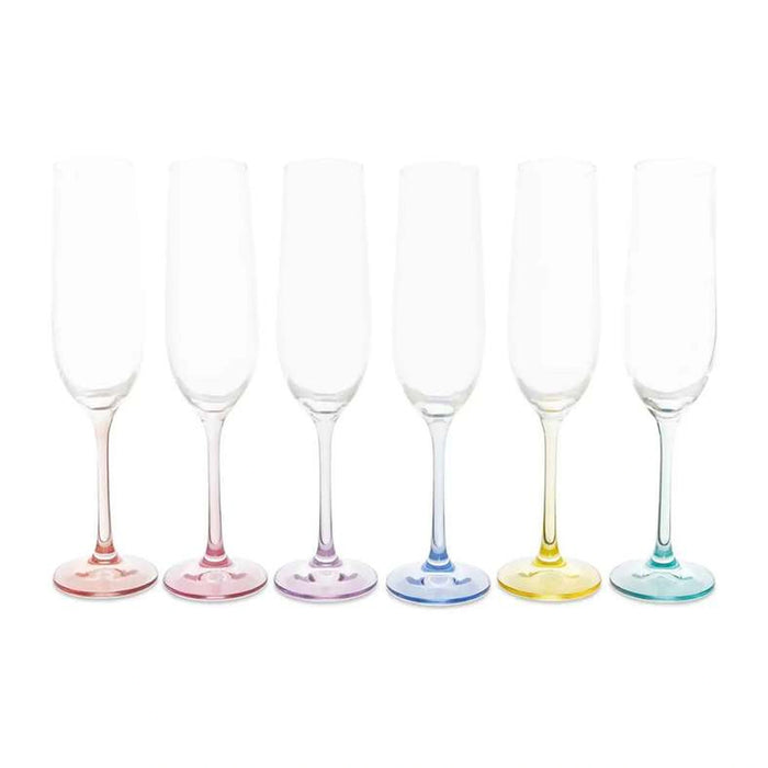 Spectrum 6-Piece Flute Crystal Glass Set 190Ml -Clear