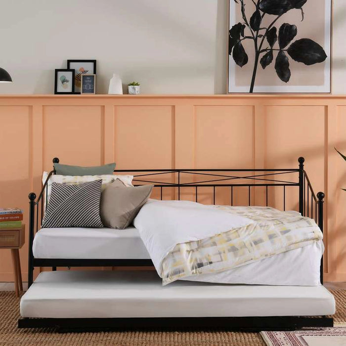 Spenser Day Bed With Trundle - 90X190 Cm - Black