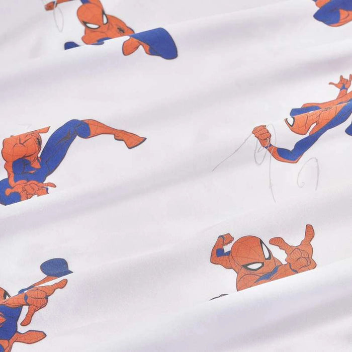 Spiderman Cotton Fitted Sheet 90X200+25Cm - Red