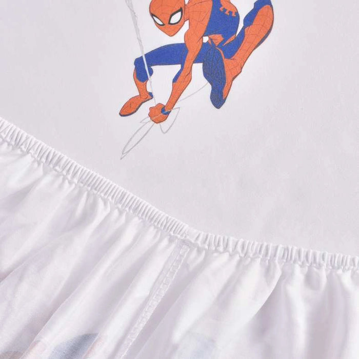 Spiderman Cotton Fitted Sheet 90X200+25Cm - Red