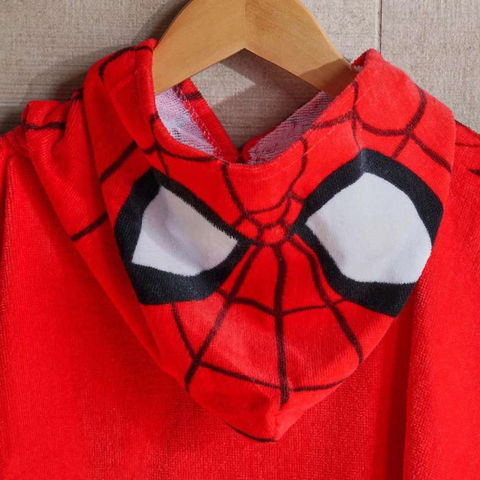 Spiderman Cotton Terry Poncho 60X120Cm-Red