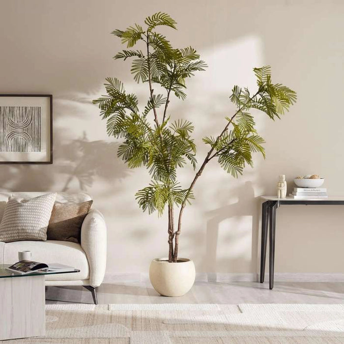 Spiny Date Palm Tree With Pot H240Cm - Green