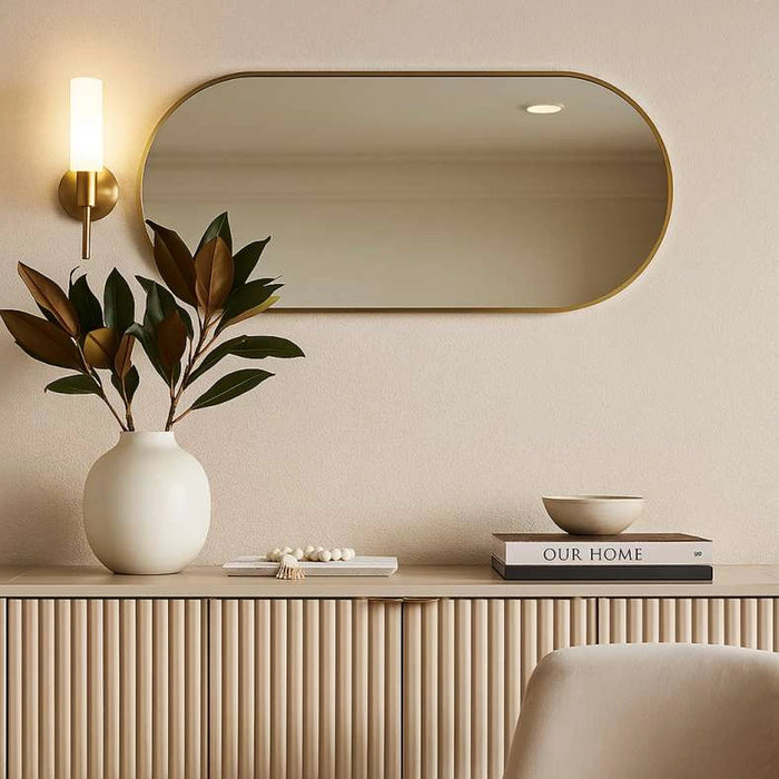 Spinzar Wall Mirror - Gold Pan Home