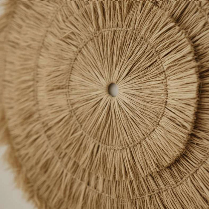Spiral Mendong Grass Wall Art Dia 110Cm - Natural