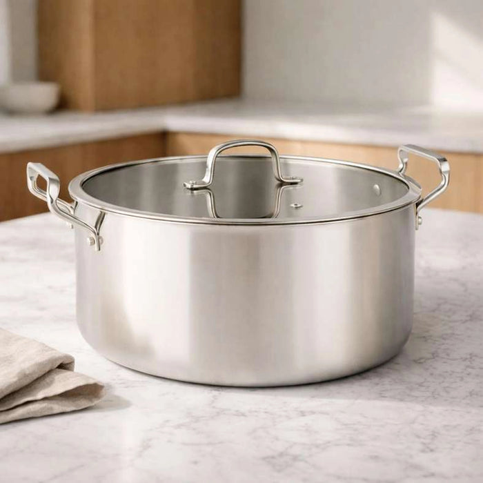 Splendor Triply Stainless Steel Cooking Pot With Lid Dia24Cm -Chrome