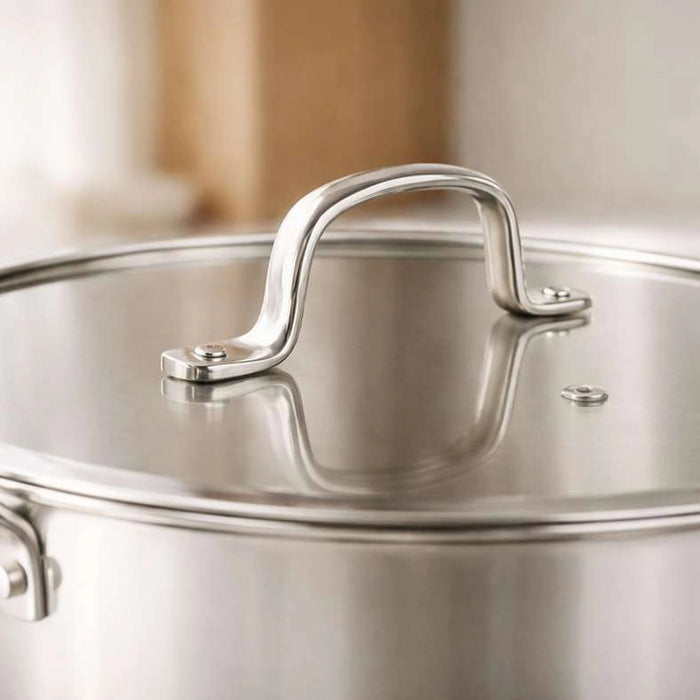 Splendor Triply Stainless Steel Cooking Pot With Lid Dia24Cm -Chrome
