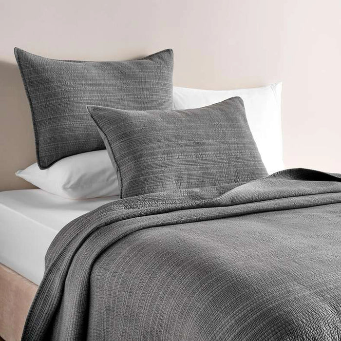 Spruce 3-Piece Stonewashed Stripe Bedspread Set 220X240Cm - Charcoal