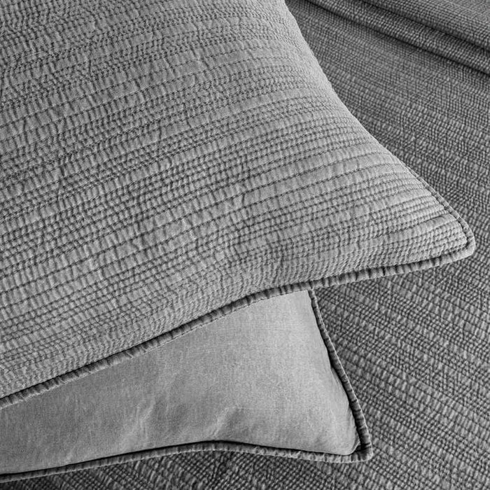 Spruce 3-Piece Stonewashed Stripe Bedspread Set 220X240Cm - Charcoal