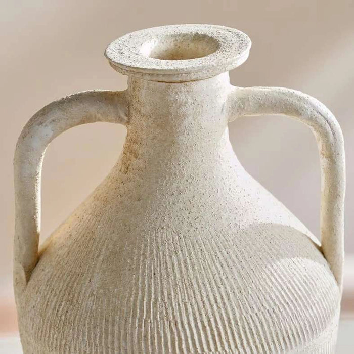 Stan Ceramic Vase With Two Handles 21.5X21.5X31.5Cm - Beige