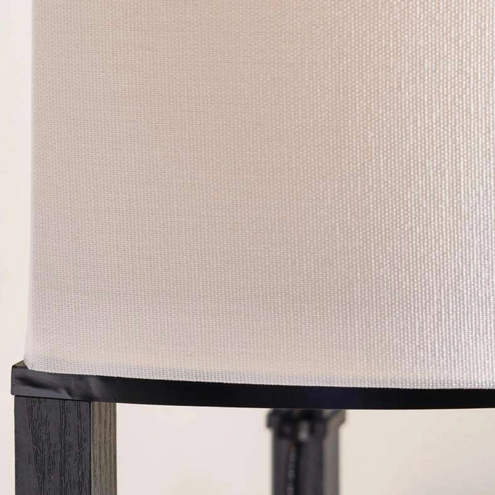 Standford E27 Wooden Shelf Floor Lamp Dia 30X155Cm - Black