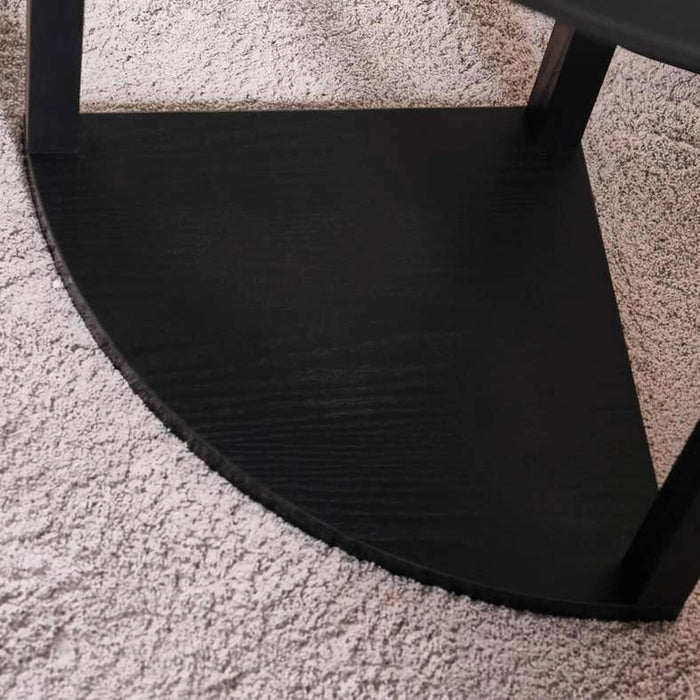 Standford E27 Wooden Shelf Floor Lamp Dia 30X155Cm - Black