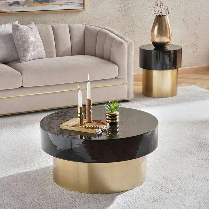 Staney End Table - Black & Gold