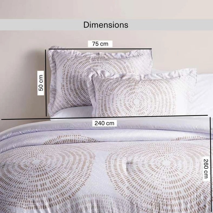 Stanford 3-Piece Tencel Printed King Comforter Set 240X260Cm - Beige