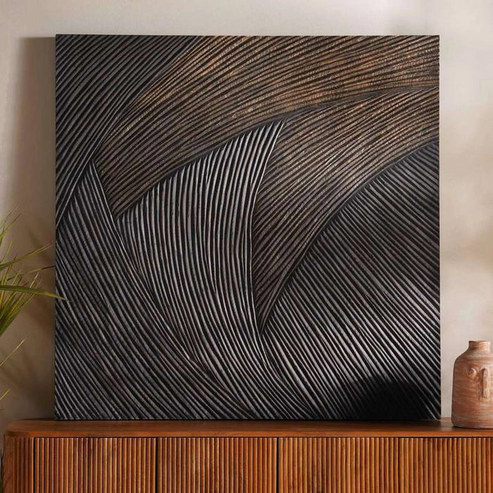 Stanley Handcrafted Wooden Wall Art 120X120Cm - Antique Gold