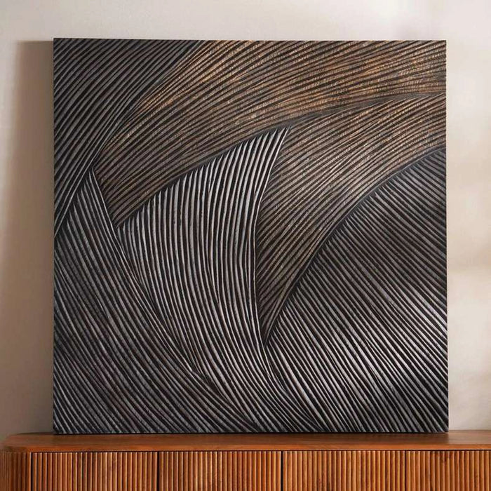Stanley Handcrafted Wooden Wall Art 120X120Cm - Antique Gold