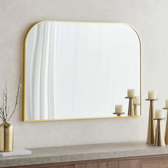 Stanley Metal Arch Wall Mirror 110X80Cm - Gold