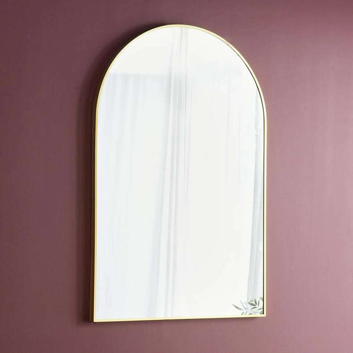 Stanley Metal Arch Wall Mirror 80X120Cm - Gold