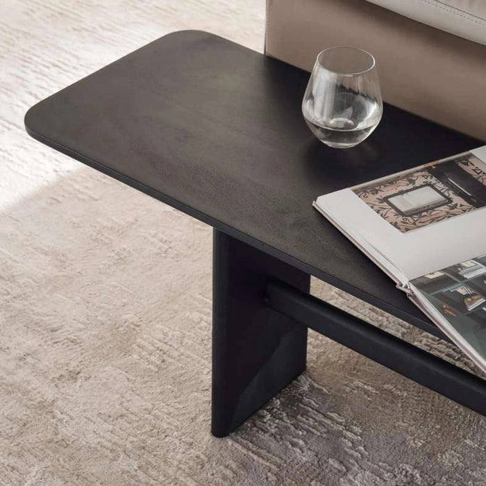 Stanton Sofa Corner End Table Large Wood - Black