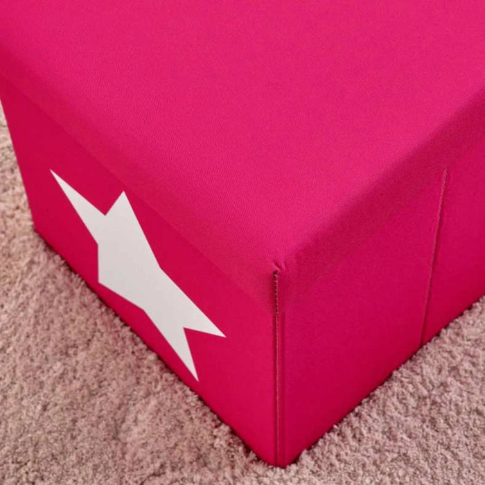 Star Kid Foldable Storage Ottoman 30X30X30 Cm -Red