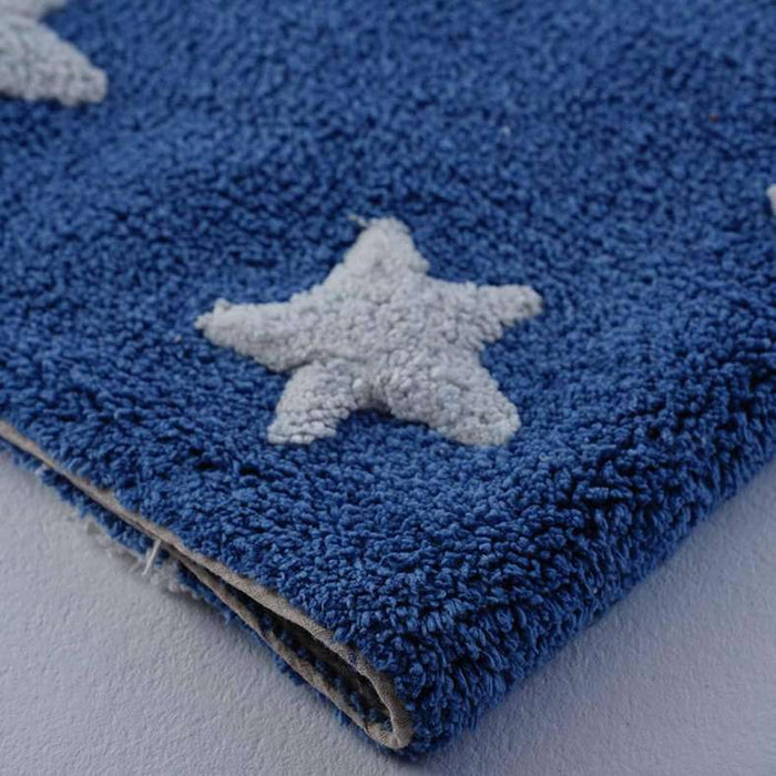Star Tufted Bath Mat 50X80Cm - Blue