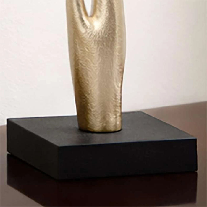 Stark Metal Abstract Leaf Sculpture 18X18X120Cm - Gold