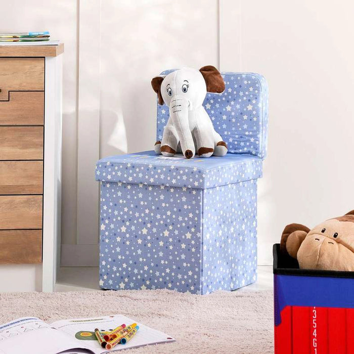 Starry Night Foldable Storage Chair -38X38X63Cm-Blue