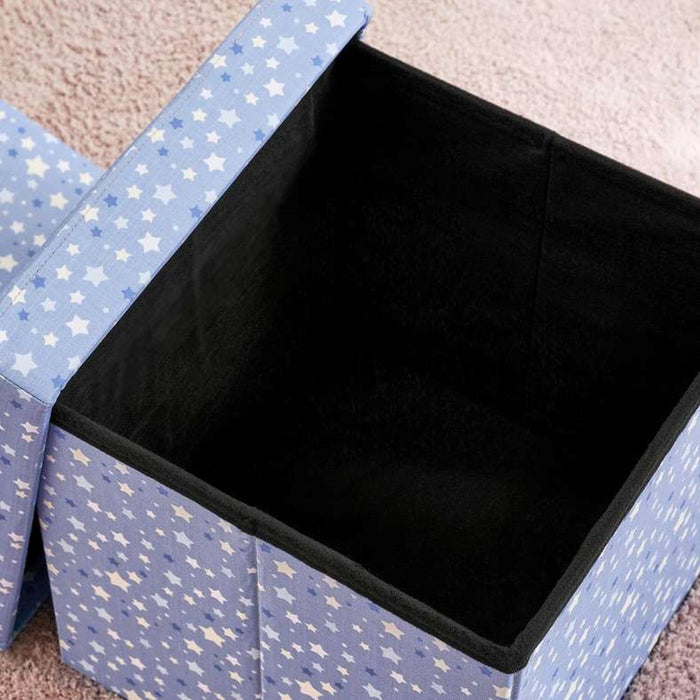 Starry Night Foldable Storage Chair -38X38X63Cm-Blue