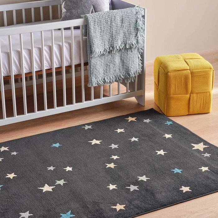 Starry Night Microfiber Rug 120X160Cm - Black