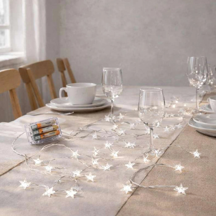 Starry Night Outdoor String Light Ip44 Waterproof 3Xaa Battery With Light Mode Option 5M - White