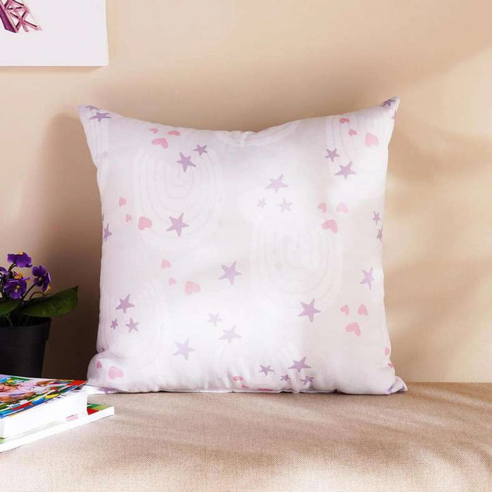 Stars And Hearts Filled Canvas Cushion 40X40Cm-Multi