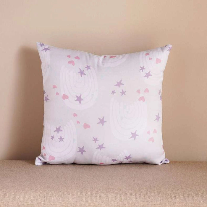Stars And Hearts Filled Canvas Cushion 40X40Cm-Multi