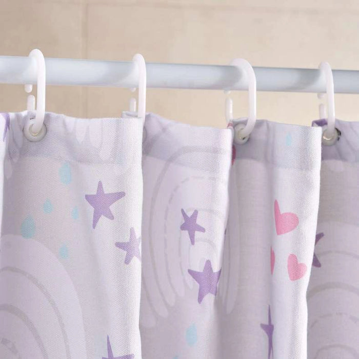 Stars And Hearts Shower Curtain 180X180Cm - Pink