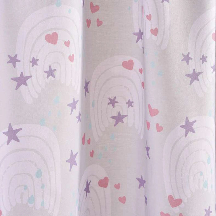 Stars And Hearts Shower Curtain 180X180Cm - Pink