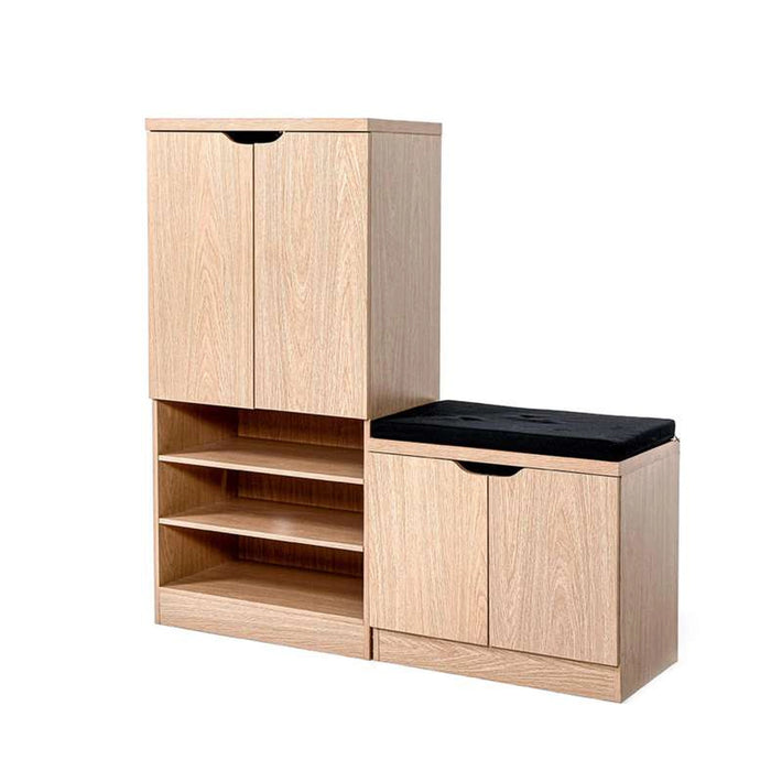 Stens Shoe Rack 24 Pairs With Bench - Natural