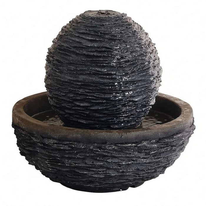 Sterling Grc Round Fountain With 10 Meter Wire And Stone Ball 43X43X39Cm - Dark Grey