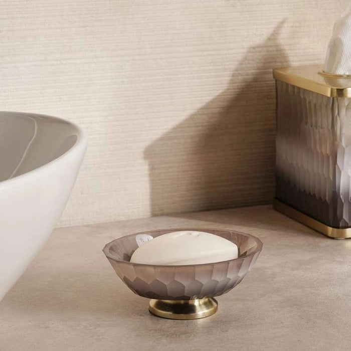 Sterling Ombre Glass Soap Dish 13X10.5X5Cm - Clear/Black