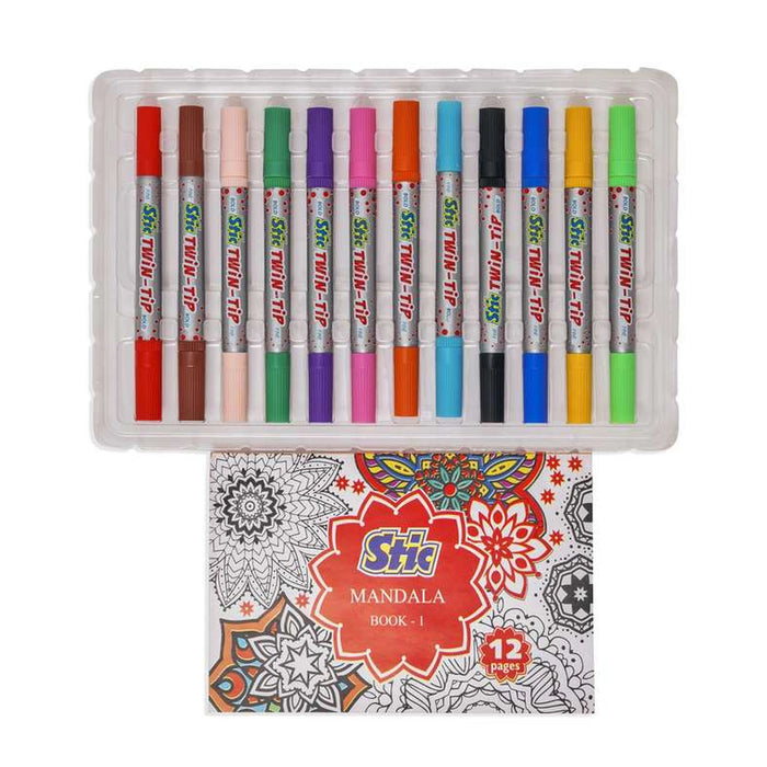 Stick Twin Tip Creative 12 Coloring Kit- Multi