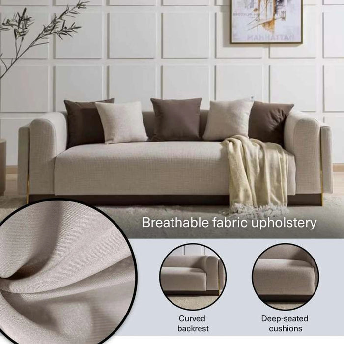 Stome 3 Seater Sofa-Beige