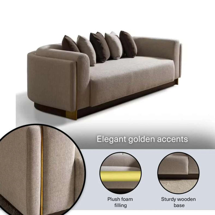 Stome 3 Seater Sofa-Beige