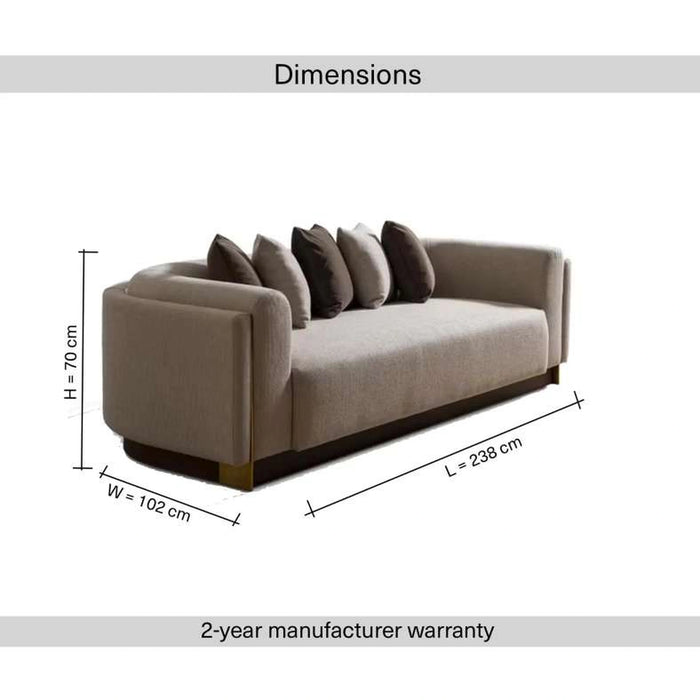 Stome 3 Seater Sofa-Beige