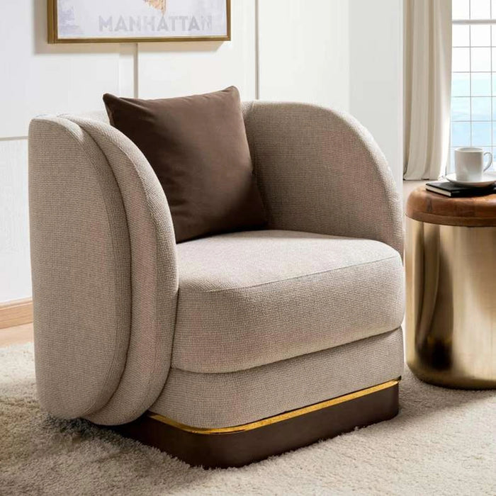 Stome Single Seater Sofa- Beige