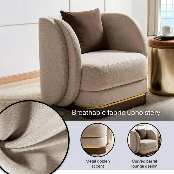 Stome Single Seater Sofa- Beige