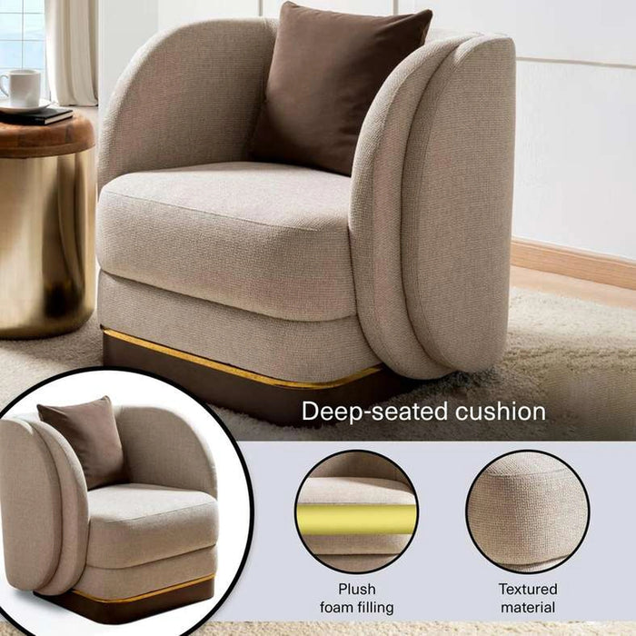 Stome Single Seater Sofa- Beige