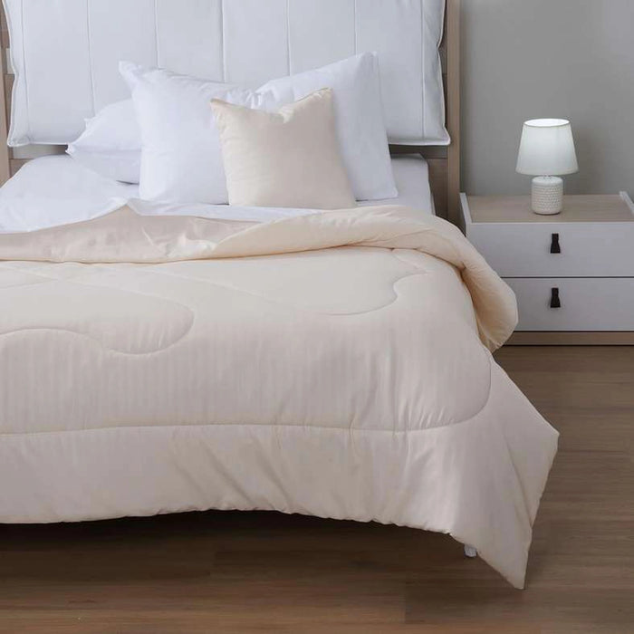 Stria Microfiber Satin Stripe Comforter 150X220Cm - Beige