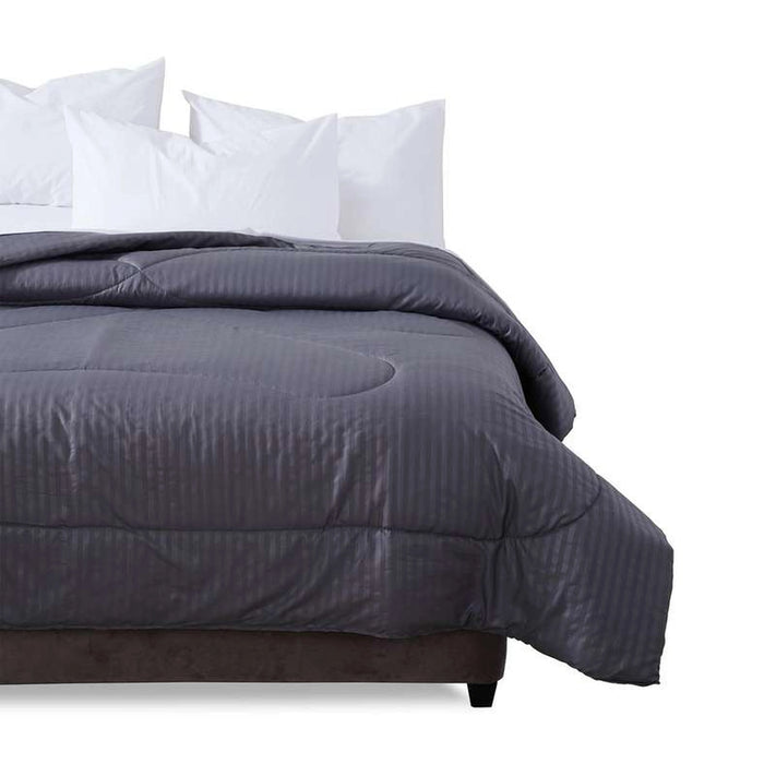 Stria Microfiber Satin Stripe Comforter 150X220Cm - Charcoal