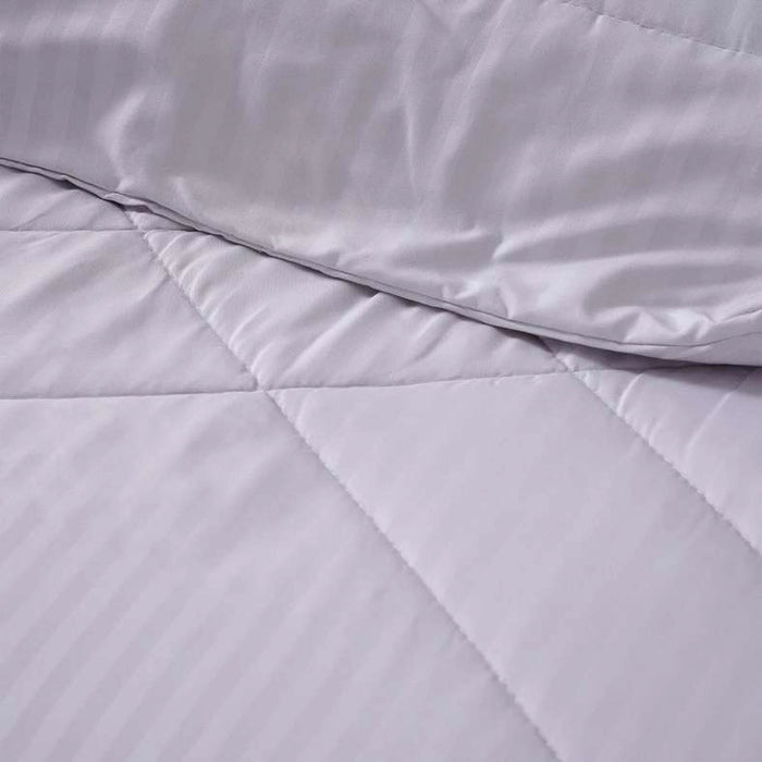 Stria Microfiber Satin Stripe Comforter 150X220Cm - Light Grey