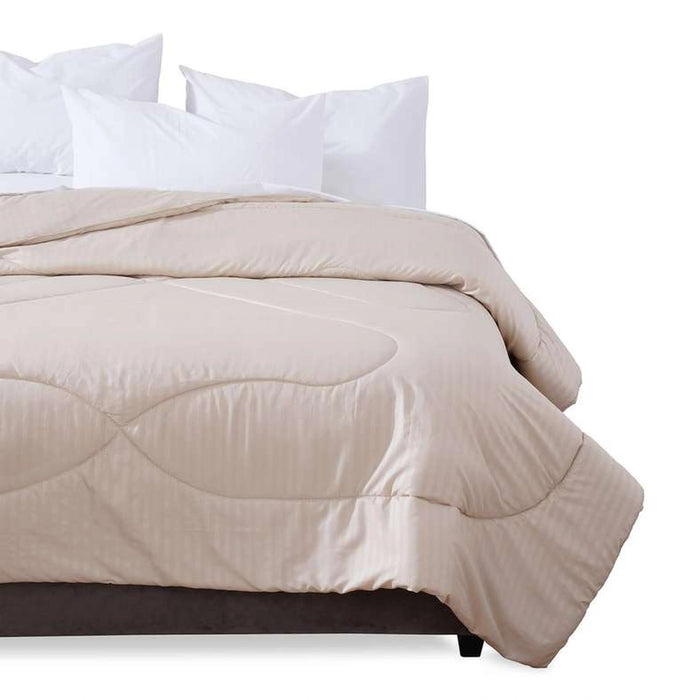 Stria Microfiber Satin Stripe Comforter 150X220Cm - Stone