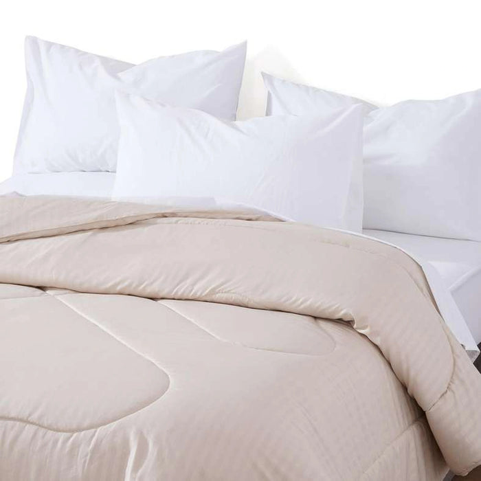 Stria Microfiber Satin Stripe Comforter 150X220Cm - Stone