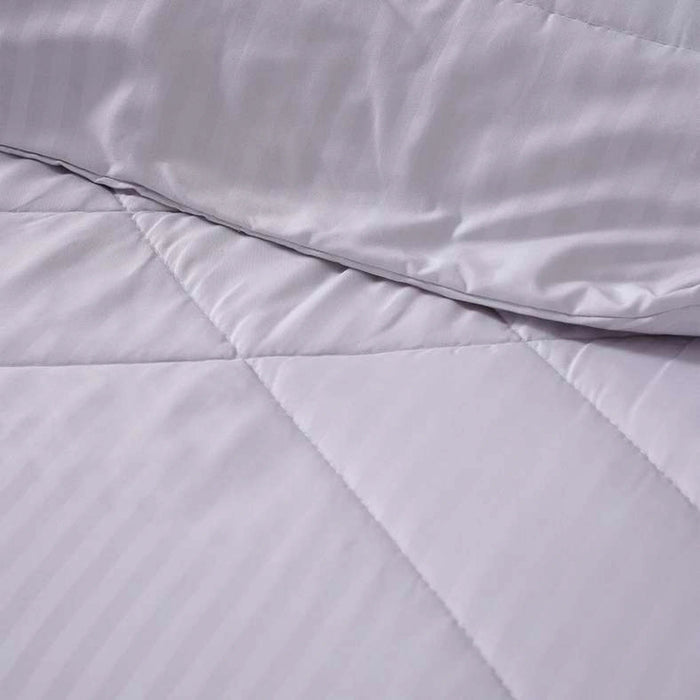 Stria Microfiber Satin Stripe Comforter 220X240cm - Light Grey Pan Home