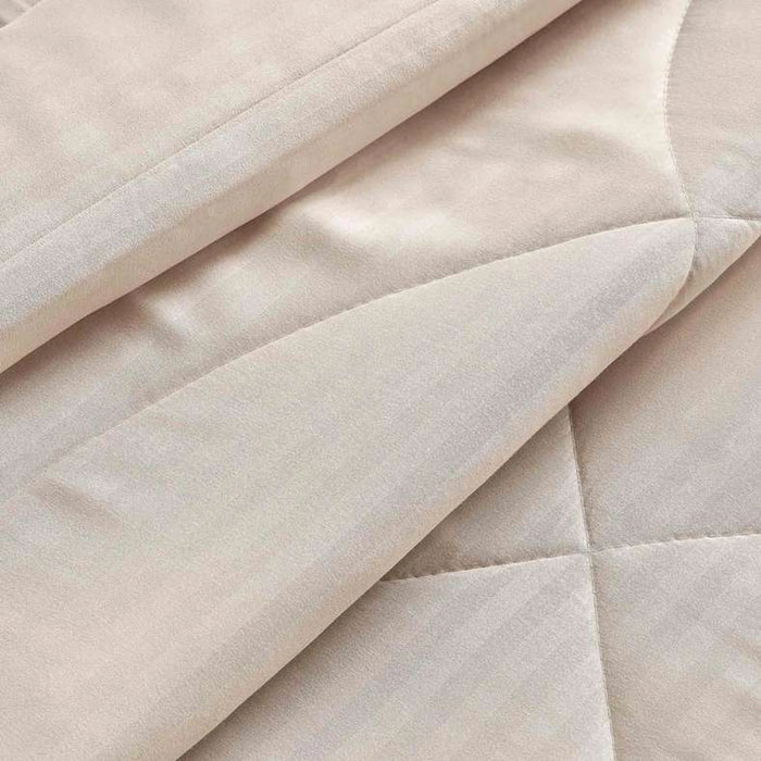 Stria Microfiber Satin Stripe Comforter 220X240Cm - Stone